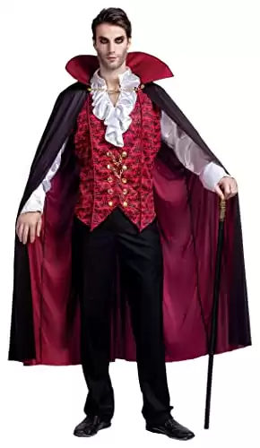 Spooktacular Creations Renaissance Medieval Scary Vampire Deluxe Halloween Costume For Men Role-Playing Sins Cosplay (X-Large)