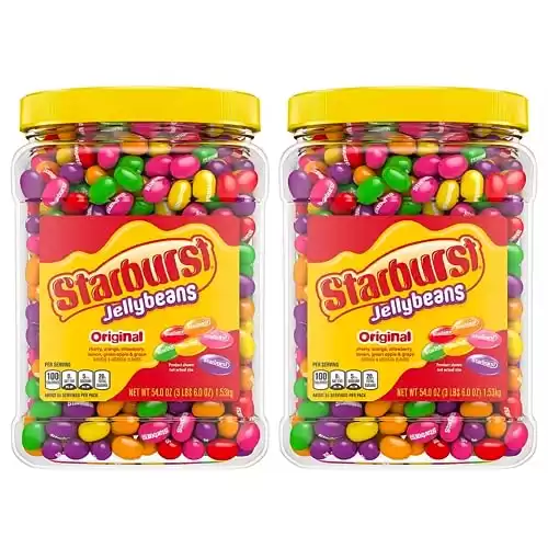 Starburst Jelly Beans Original Fruit Flavors (2 Pack) Candy Bulk Jar Resealable Pantry-Size, 54 Ounce. Perfect For Parties, Gifts, And Everyday Snacking By World Group Packing Solutions