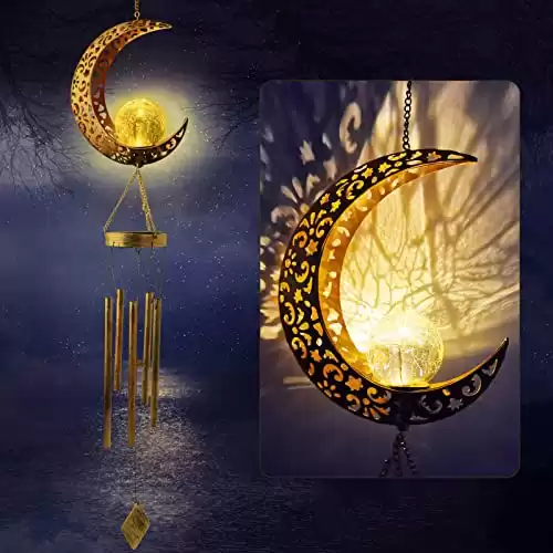 Moon Wind Chimes, Mom Gift Moon Gifts, Moon Decor, Garden Decor, Garden Gifts, Sympathy Gift, Wind Chimes Outdoor, Gifts for mom, Gifts for Grandma, mom Gifts, Memorial Wind Chime.