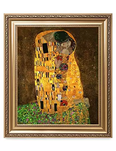 DECORARTS – The Kiss by Gustav Klimt. The World Classic Art Reproductions. Giclee Print with Matching Museum Frame. 20×24, Finished Size: 26×30