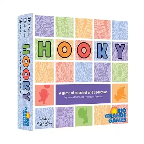 Hooky - Rio Grande Games, Friends of Aseema, A Game of Mischief & Deduction, 3-5 Players, 30-60 Min, Ages 14+