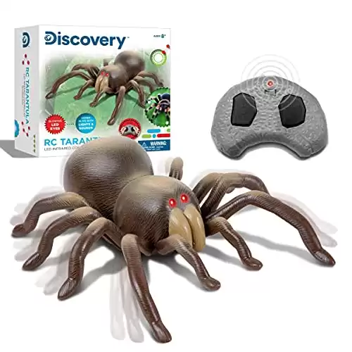 Discovery Kids RC Moving Tarantula Spider, Wireless Remote Control Toy for Kids, Great for Pranks and Halloween Decorations, Realistic Scurrying Movement, Glowing Scary Red LED Eyes
