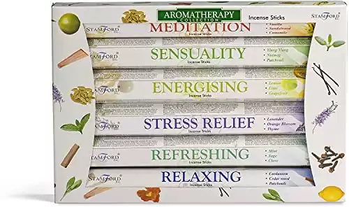 120 Sticks of Stamford Premium Aromatherapy Hex Range Incense Sticks - Relaxing, Stress Relief, Meditation, Refreshing, Sensuality & Energising Incense Gift Pack. by Stamford