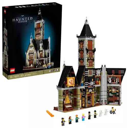 LEGO Icons Haunted House Building Set, Creative Craft for Adults and Family, Haunted House DIY Project to Build Together, Includes 10 Minifigures, 10273
