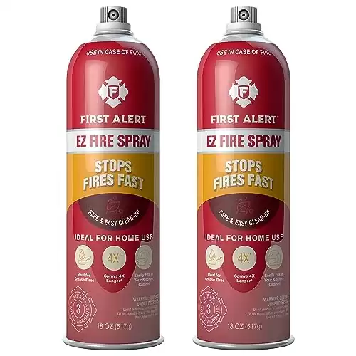 First Alert EZ Fire Spray, Extinguishing Aerosol Spray, Pack of 2, AF400-2