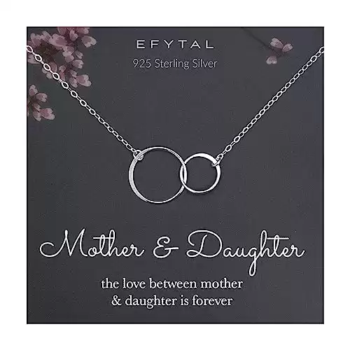 EFYTAL Mothers Day Gifts for Daughter, Mother Daughter Necklace, Gifts for Daughters from Mothers, Daughter Gifts from Mom, Mother Daughter Jewelry, Mom Necklace, Mom Gifts