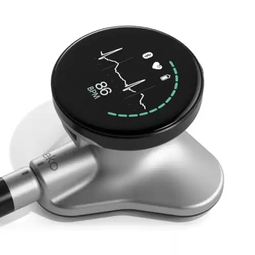 Eko CORE 500 Digital Stethoscope The Pinnacle of Digital Stethoscope Technology, Combining TrueSound Audio with 3-Lead ECG and a Full-Color Display, Silver Chestpiece, COR501