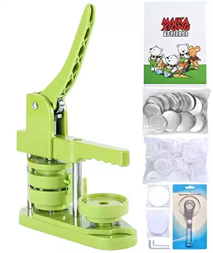 Happizza Button Maker Machine 58mm - (3rd Gen) Installation-Free 58mm(2.25in) DIY Pin Badge Button Maker Press Machine Badge Punch Press with Free 100pcs Button Parts&Pictures&Circle Cutter&am...