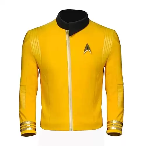 PartyEver Discovery Commander Uniform Jacket 2019 New Starfleet USS Captain Pike Cosplay Costume Halloween Men's Outfit