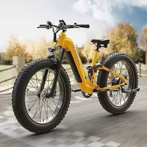 Electric Bike for Adults 960W, 48V 20AH Battery Adult Electric Bicycles, 26" Fat Tire Full Suspension Step-Thru Ebike, 28MPH Mountain Ebike, 7 Speed, 80Miles Range, UL Certified-Boxer ST